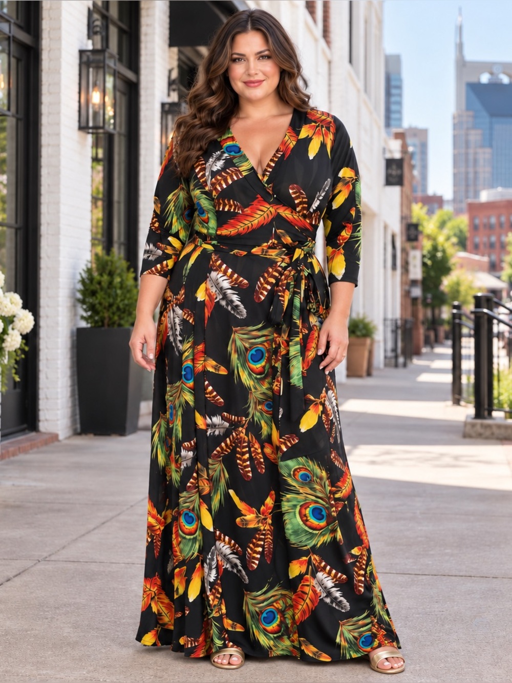 New Market & Spruce Navy Blue Floral Flower Smocked Bodice Sleeveless Maxi Dress